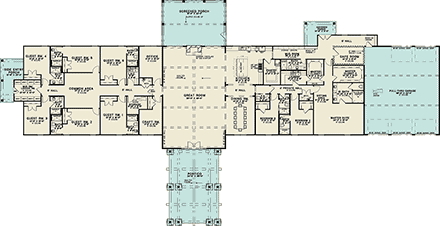 Barndominium, Farmhouse House Plan 100474 with 9 Beds, 11 Baths First Level Plan