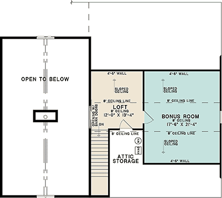 Barndominium, Coastal, Country, Craftsman, Farmhouse House Plan 100484 with 5 Beds, 4 Baths, 2 Car Garage Second Level Plan