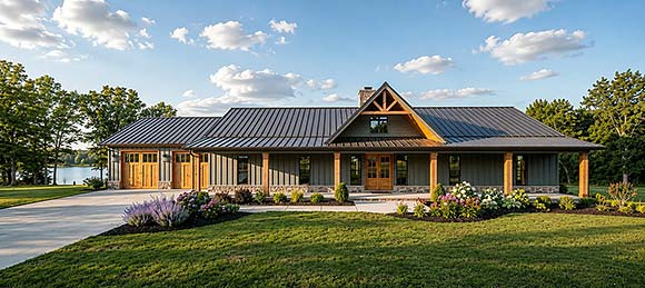 Barndominium, Coastal, Country, Craftsman, Farmhouse House Plan 100484 with 5 Beds, 4 Baths, 2 Car Garage Elevation