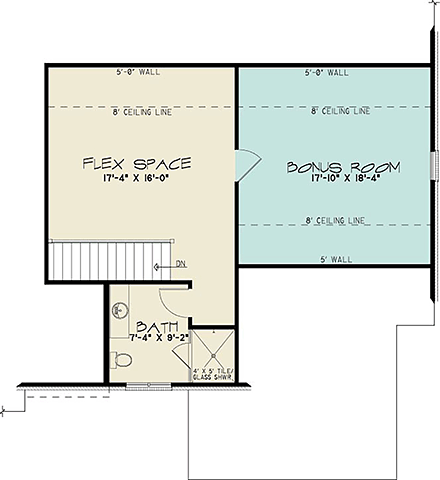 European, French Country, Traditional House Plan 100485 with 3 Beds, 5 Baths, 3 Car Garage Second Level Plan