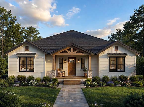 Craftsman, Farmhouse, New American House Plan 100489 with 2 Beds, 2 Baths Elevation