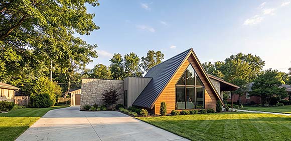 A-Frame, Contemporary, Modern House Plan 100491 with 3 Beds, 3 Baths, 2 Car Garage Elevation