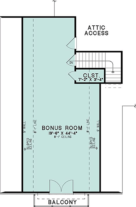 European, French Country House Plan 100494 with 4 Beds, 4 Baths, 3 Car Garage Second Level Plan