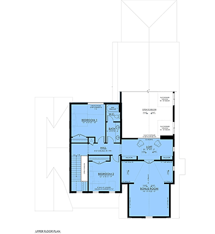Contemporary, Farmhouse, French Country, New American House Plan 100501 with 3 Beds, 3 Baths, 2 Car Garage Second Level Plan