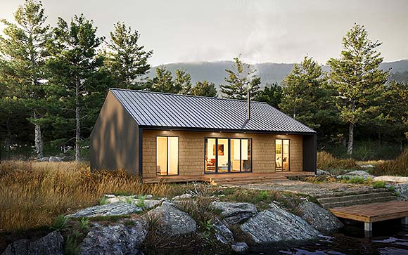 Cabin, Contemporary, Cottage House Plan 100504 with 3 Beds, 2 Baths Elevation