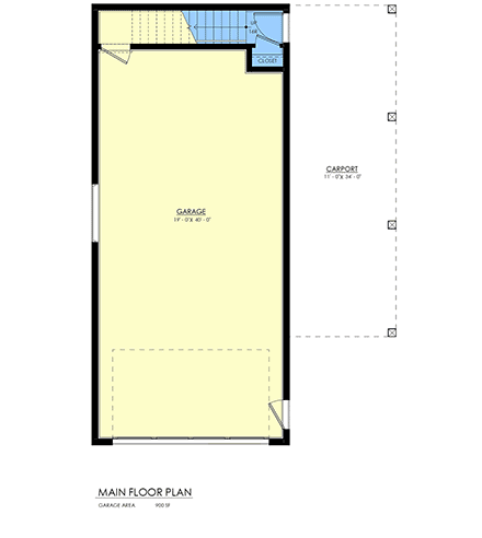European, Traditional Garage-Living Plan 100505 with 1 Beds, 1 Baths, 2 Car Garage First Level Plan