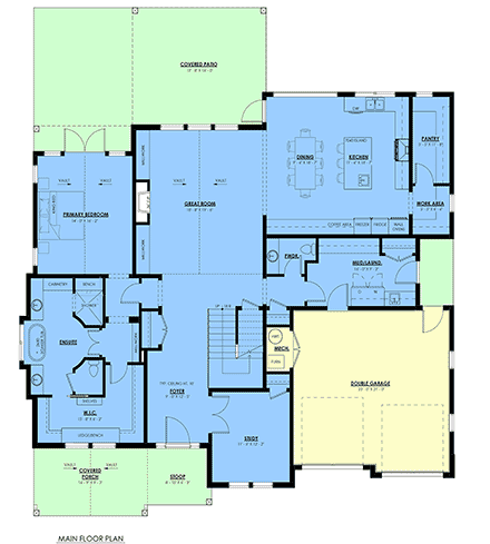 Country, Craftsman, Farmhouse, New American, Traditional House Plan 100509 with 4 Beds, 4 Baths, 2 Car Garage First Level Plan