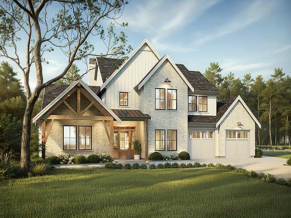 Country, Craftsman, Farmhouse, New American, Traditional House Plan 100509 with 4 Beds, 4 Baths, 2 Car Garage Elevation