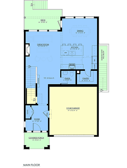 Coastal, Country, Farmhouse, Traditional House Plan 100510 with 3 Beds, 3 Baths, 2 Car Garage First Level Plan