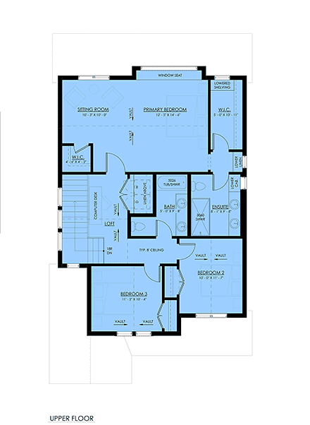 Coastal, Country, Farmhouse, Traditional House Plan 100510 with 3 Beds, 3 Baths, 2 Car Garage Second Level Plan