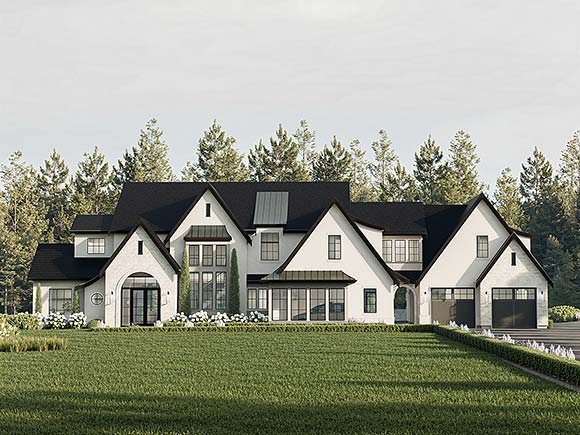 Contemporary, European, French Country House Plan 100512 with 6 Beds, 5 Baths, 4 Car Garage Elevation