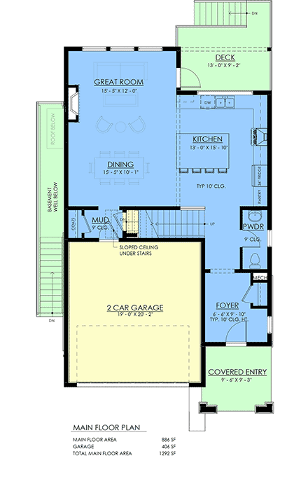 Contemporary, Craftsman, Farmhouse House Plan 100523 with 4 Beds, 3 Baths, 2 Car Garage First Level Plan