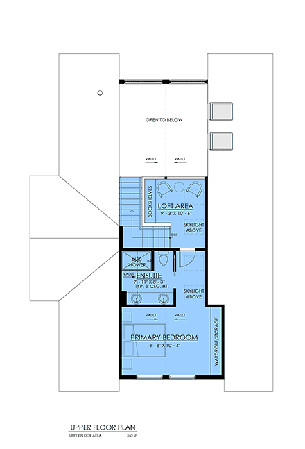 A-Frame, Cabin, Cottage House Plan 100525 with 2 Beds, 2 Baths Second Level Plan