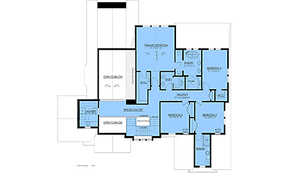 European, French Country House Plan 100526 with 4 Beds, 4 Baths, 2 Car Garage Second Level Plan