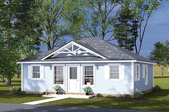 Country, Traditional House Plan 100601 with 2 Beds, 2 Baths Elevation