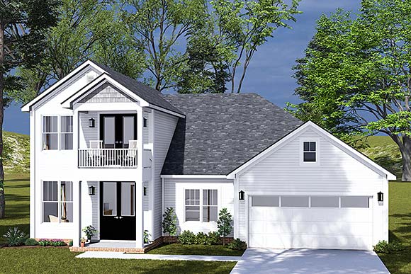 Cottage, Farmhouse, Traditional House Plan 100605 with 3 Beds, 3 Baths, 2 Car Garage Elevation