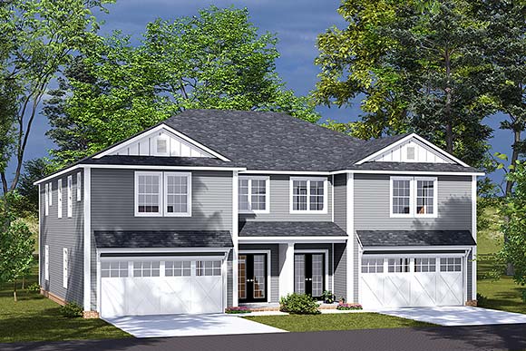 Traditional Multi-Family Plan 100611 with 8 Beds, 8 Baths, 4 Car Garage Elevation