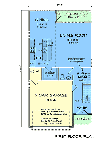 Cottage, Country, Traditional House Plan 100614 with 4 Beds, 4 Baths, 2 Car Garage First Level Plan