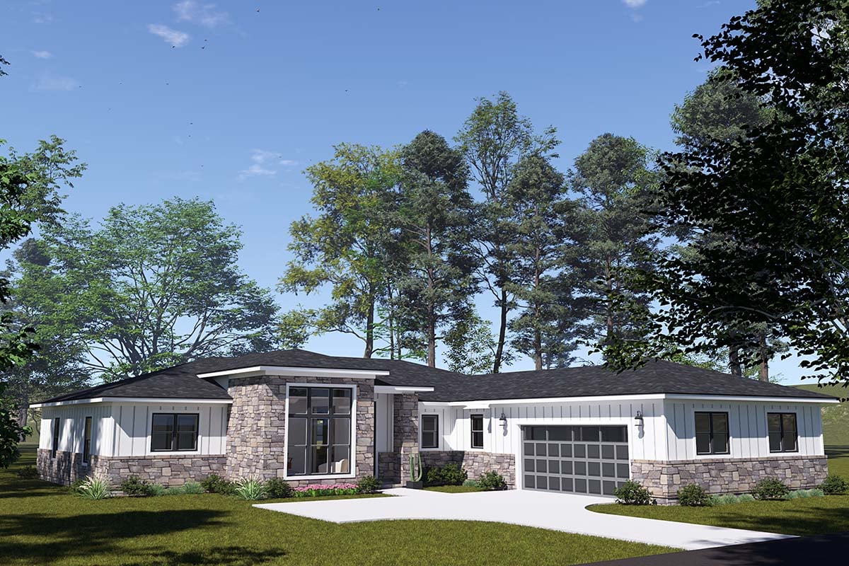 House Plan 100618 - Modern Style with 2284 Sq Ft, 4 Bed, 3 Bath ...