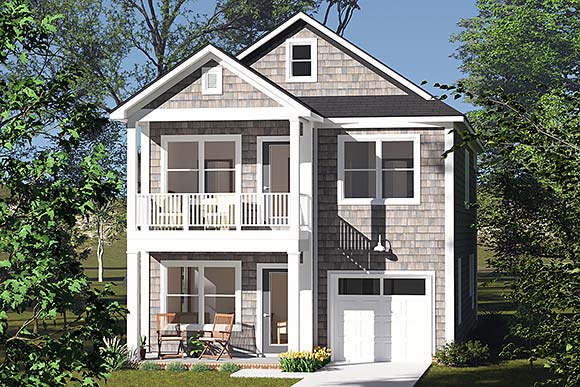 Cottage, Traditional House Plan 100624 with 3 Beds, 3 Baths, 1 Car Garage Elevation