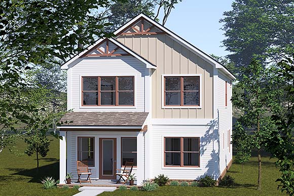 Cottage, Craftsman, Traditional House Plan 100625 with 4 Beds, 4 Baths Elevation