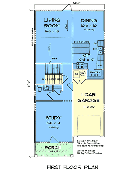 Cottage, Traditional House Plan 100626 with 3 Beds, 3 Baths, 1 Car Garage First Level Plan