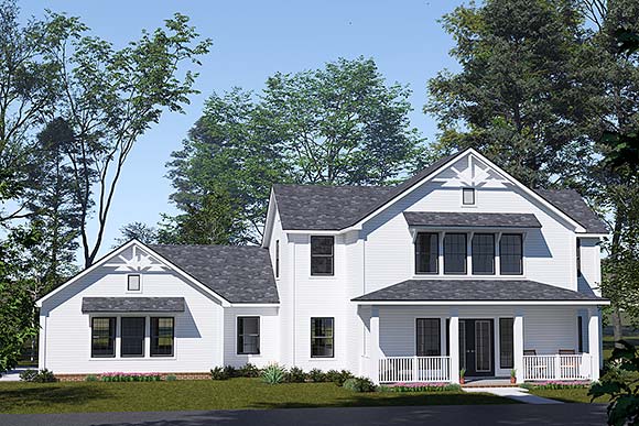 Contemporary, Craftsman, Farmhouse House Plan 100631 with 3 Beds, 4 Baths, 3 Car Garage Elevation