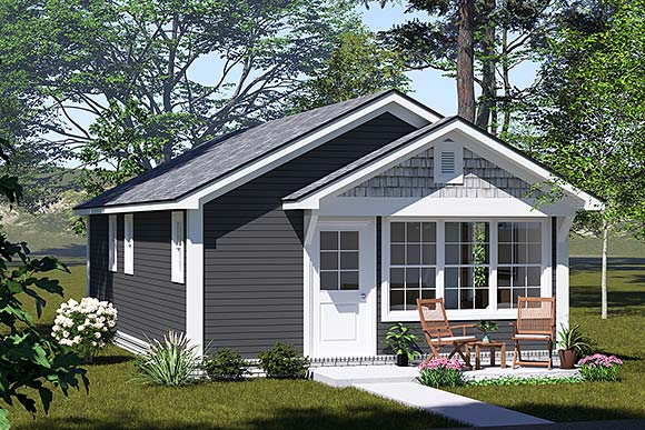 Cottage, Craftsman, Traditional House Plan 100633 with 2 Beds, 2 Baths Elevation