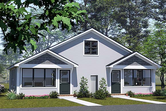 Cottage, Traditional Multi-Family Plan 100634 with 4 Beds, 4 Baths Elevation