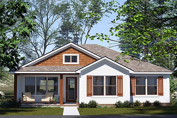 Craftsman, Traditional House Plan 100635 with 3 Beds, 2 Baths Elevation