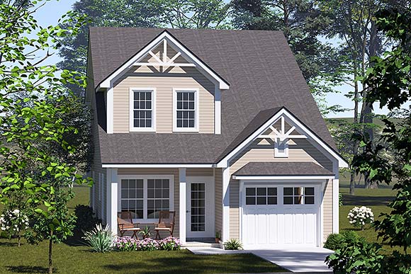 Cottage, Traditional House Plan 100639 with 3 Beds, 3 Baths, 1 Car Garage Elevation