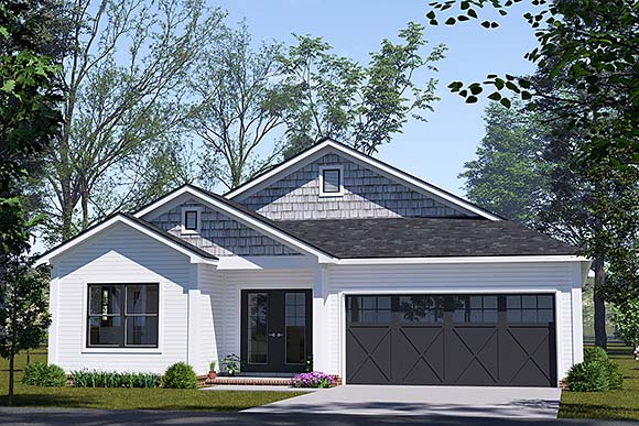 Cottage, Traditional House Plan 100641 with 3 Beds, 2 Baths, 2 Car Garage Elevation