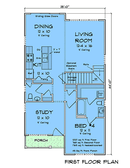 Cottage, Traditional House Plan 100642 with 4 Beds, 4 Baths First Level Plan