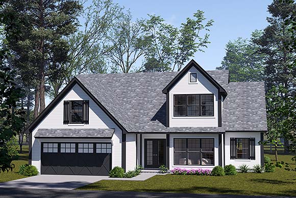 Cottage, Farmhouse, Traditional House Plan 100646 with 3 Beds, 3 Baths, 2 Car Garage Elevation