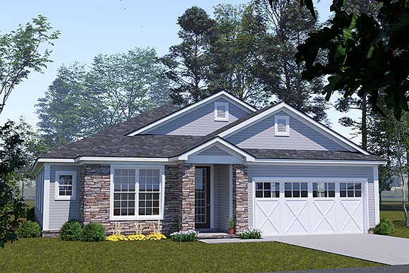Cottage, Traditional House Plan 100648 with 4 Beds, 3 Baths, 3 Car Garage Elevation