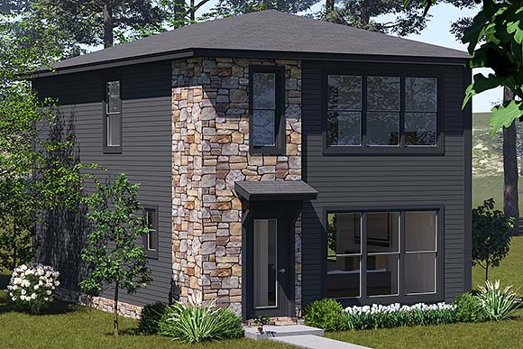 Contemporary, Modern House Plan 100649 with 3 Beds, 3 Baths Elevation