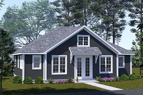 Cottage, Traditional House Plan 100650 with 2 Beds, 2 Baths Elevation