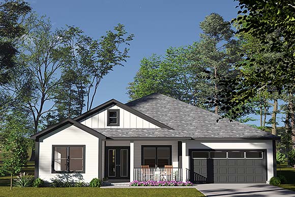 Cottage, Country, Farmhouse House Plan 100657 with 4 Beds, 3 Baths, 3 Car Garage Elevation