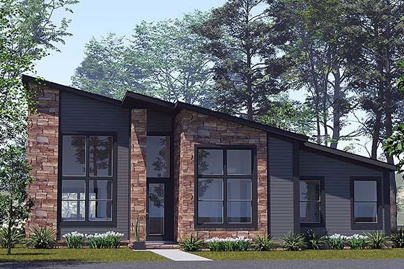 Contemporary, Modern House Plan 100659 with 3 Beds, 2 Baths Elevation