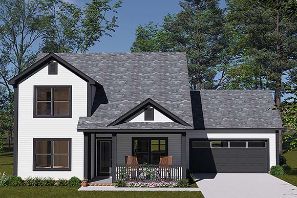 Cottage, Country, Craftsman, Traditional House Plan 100662 with 4 Beds, 3 Baths, 2 Car Garage Elevation