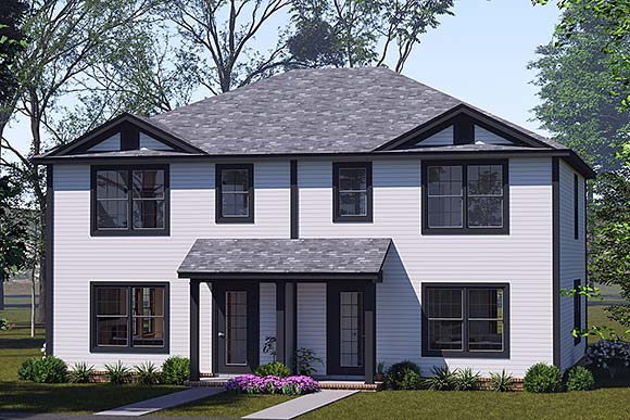 New American, Traditional Multi-Family Plan 100664 with 6 Beds, 6 Baths Elevation