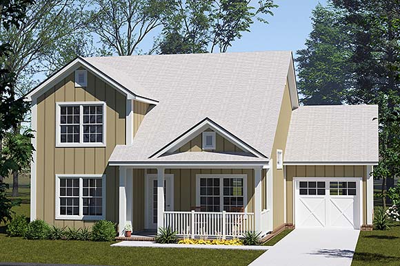 Cottage, Craftsman, Traditional House Plan 100665 with 4 Beds, 3 Baths, 1 Car Garage Elevation