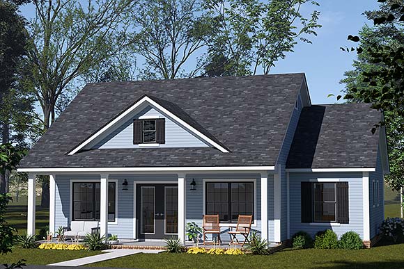 Cottage, Craftsman, Traditional House Plan 100667 with 3 Beds, 2 Baths Elevation