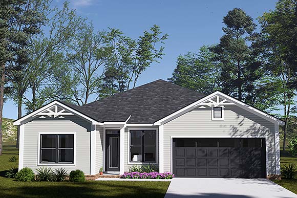 Cottage, Country, Craftsman, Traditional House Plan 100669 with 3 Beds, 2 Baths, 2 Car Garage Elevation