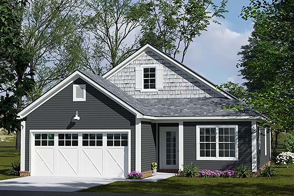 Cottage, Craftsman, Traditional House Plan 100674 with 3 Beds, 2 Baths, 2 Car Garage Elevation