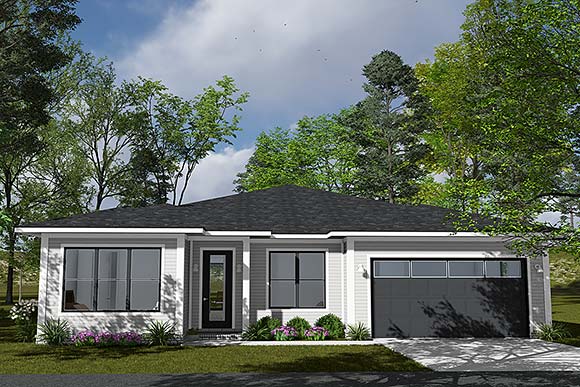Contemporary, Modern House Plan 100675 with 4 Beds, 3 Baths, 3 Car Garage Elevation