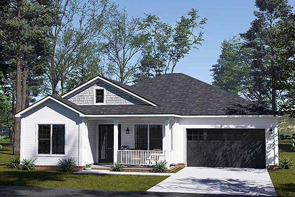 Cottage, Country, Farmhouse, Traditional House Plan 100682 with 4 Beds, 3 Baths, 2 Car Garage Elevation