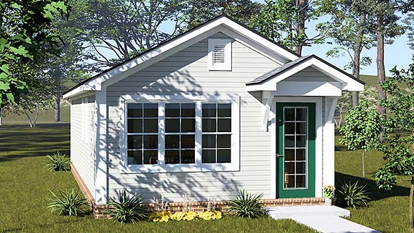 Cottage, Country, Traditional House Plan 100688 with 1 Beds, 1 Baths Elevation