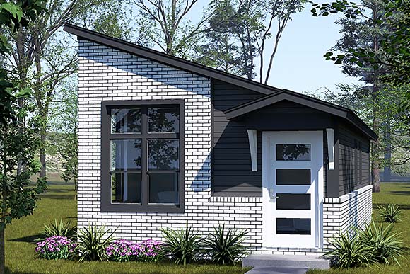 Contemporary, Modern House Plan 100689 with 1 Beds, 1 Baths Elevation