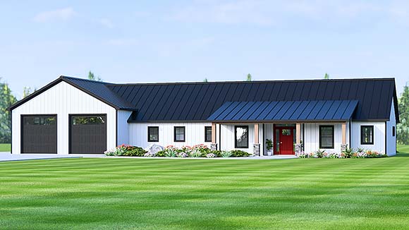 Barndominium, Country, Ranch House Plan 100706 with 2 Beds, 3 Baths, 2 Car Garage Elevation